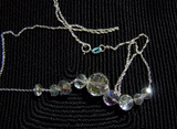 Aurora Borealis Swarovski Crystals Sterling Silver Necklace