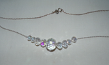 Aurora Borealis Swarovski Crystals Sterling Silver Necklace