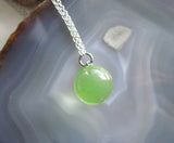 Vaseline UV Glow Glass Marble Vintage Pendant Necklace