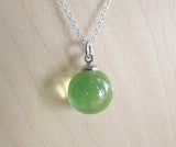 Vaseline UV Glow Glass Marble Vintage Pendant Necklace