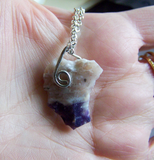 Violet Flame Opal Raw Gemstone Pendant