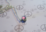 Holographic Rainbow Cube Silver Bullet Necklace