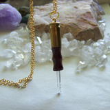 Quartz Crystal Boxwood Mini Wand Bullet Jewelry Necklace Pendant