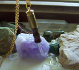 Quartz Crystal Boxwood Mini Wand Bullet Jewelry Necklace Pendant