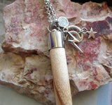 Natural Neem Wood Wand with Celestial Charms Pendant Necklace