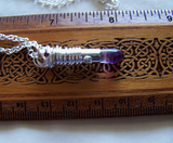 Wire Wrapped Rainbow Fluorite Silver Bullet Jewelry Pendant